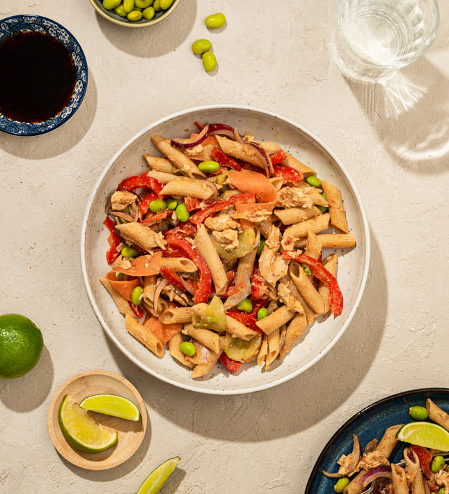Gezonde maaltijd thuisbezorgd Den Haag Delft Leiden Rotterdam Sport Meal penne mungbonen paprika