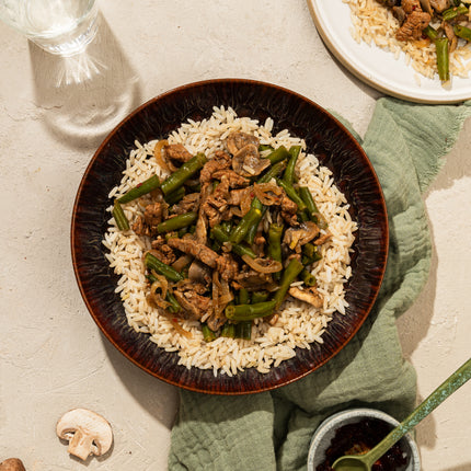 Afvallen- Roerbak van Beef, Sperziebonen & Champignons