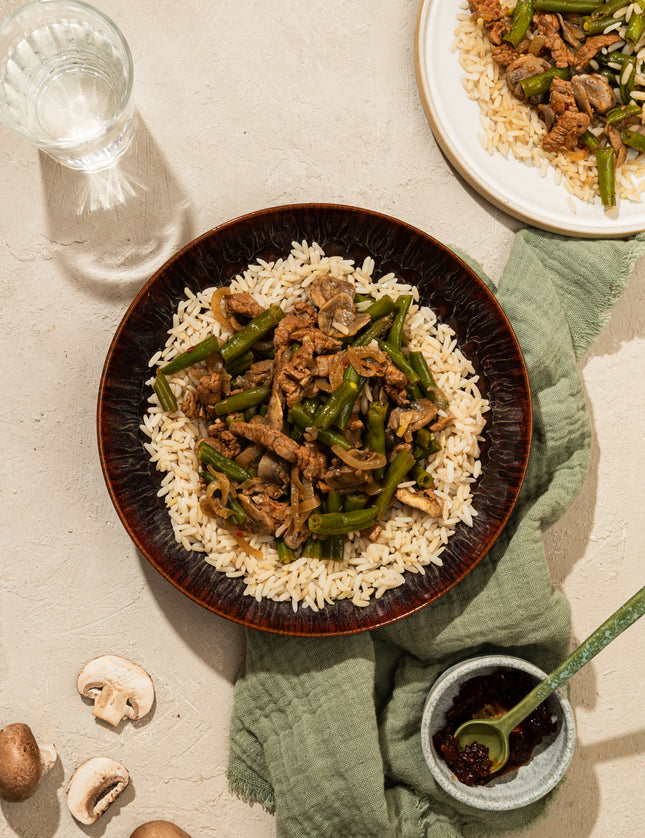 Afvallen- Roerbak van Beef, Sperziebonen & Champignons